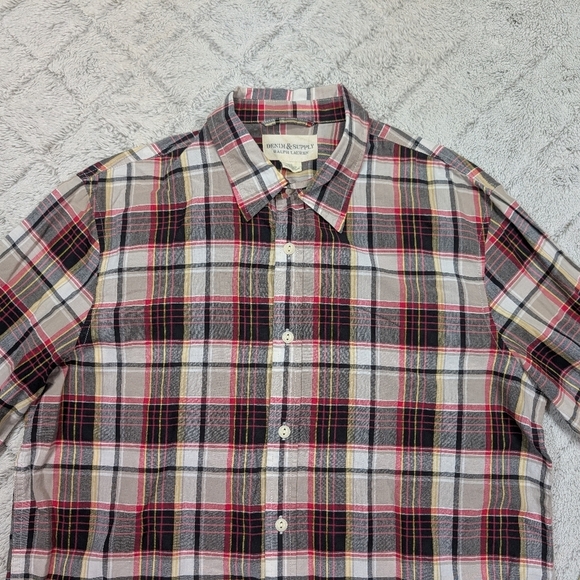 Ralph Lauren Shirt Mens L Black Red Plaid Checkered Denim Supply Button Up - Picture 2 of 7